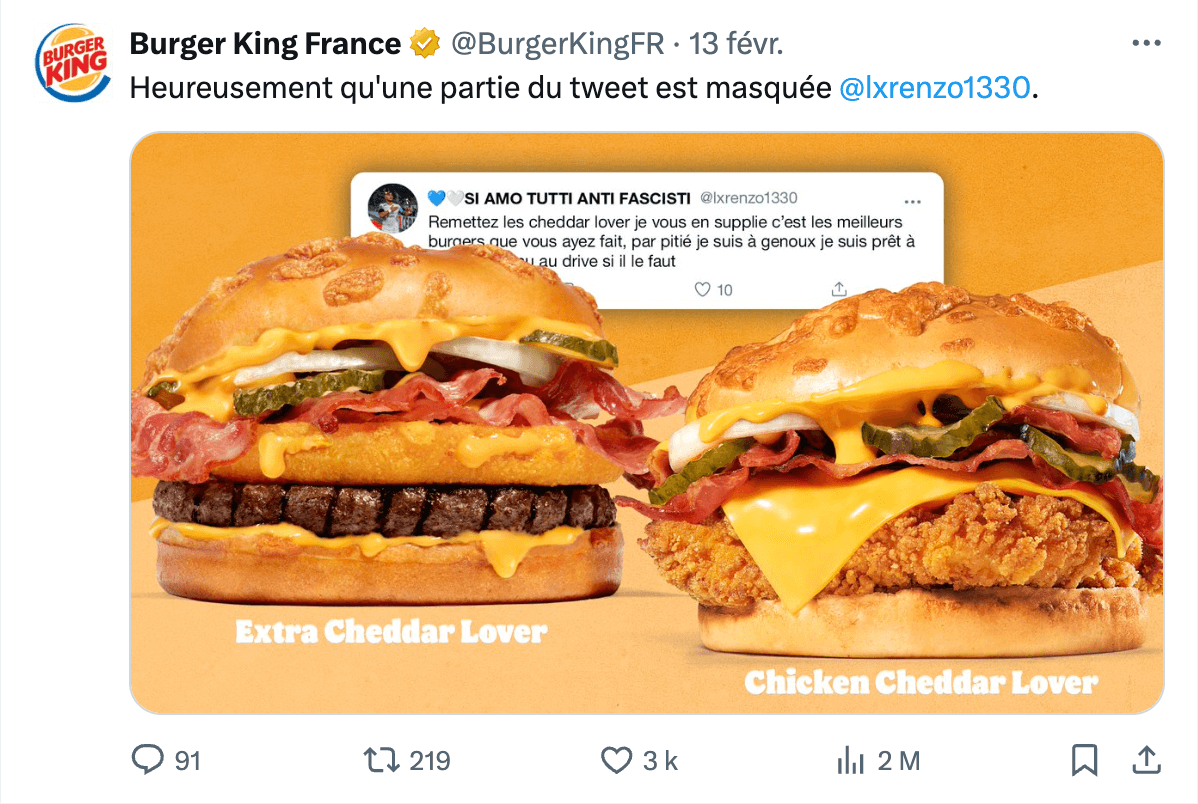 Burger king tweet